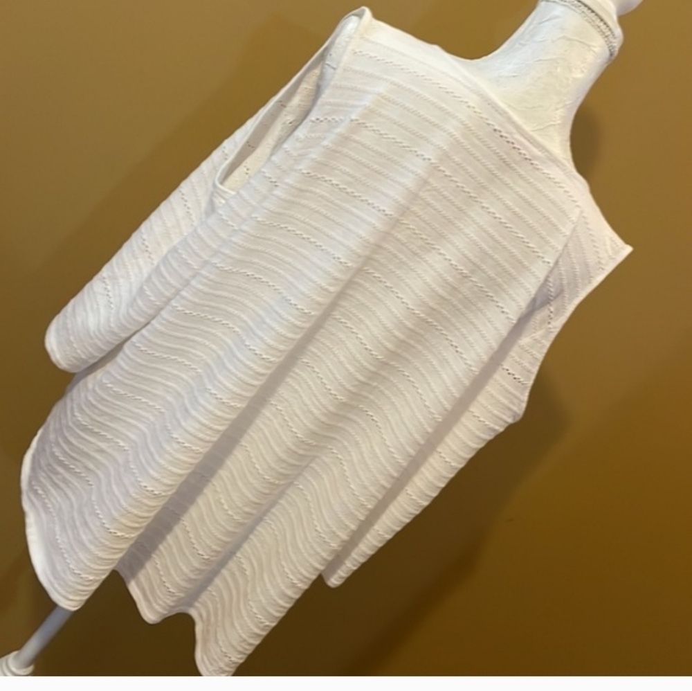 Michael Kors White Cold-Shoulder Tie-Front Knit Tunic Top - 3X - Picture 3 of 11